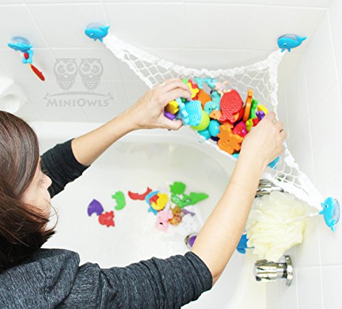 MiniOwls Bathtub Toy Storage Hammock (Blue Whale)