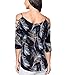 DREAGAL Women Fashion Off Shoulder Peacock Printed Tops Short Sleeve Blouse Casual T-Shirt S