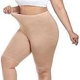 Women's Plus Size Short Leggings Ultra Soft Modal Cotton Shorts Under Dresses Mid Thigh Leggings Pants