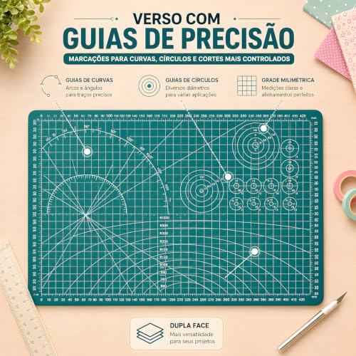 Base de Corte A3 30x45 Patchwork Artesanato Scrapbook Dupla Face