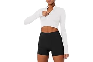 LASLULU Womens Cropped Jackets Half Zip Long Sleeve Seamless Workout Sweatshirts Lightweight Casual Tops