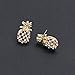 Zealmer Women Gold Plated Pineapple Stud Earrings