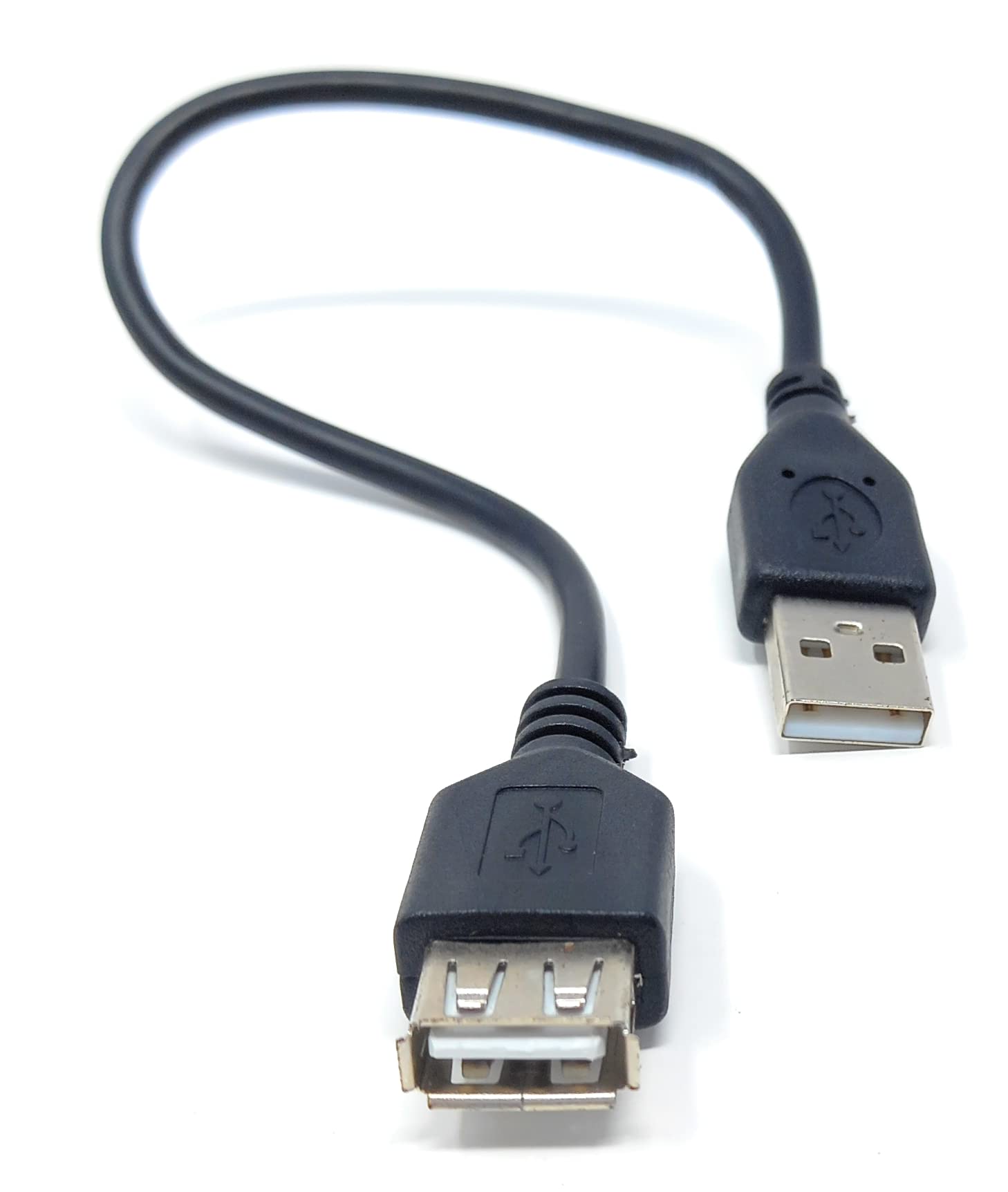DRUT 15cm short USB Male to USB Female 2.0 24AWG High Speed EXTENSION Cable A Plug to Socket 0.5ft Black
