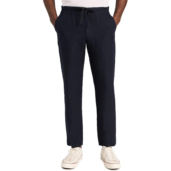 Pants Homme Vince En Coton Taille S/P – Coupe Crop, Taille Basse Avec Cordon, Couleur Stone