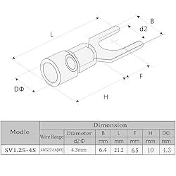 Teansic 500 Pcs Insulated Fork Spade Wire Connector