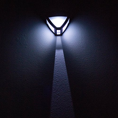 T-SUN LED Outdoor Wireless Solar Powered Wall Light IP44 Waterproof for Garden,Wall Step,Patio,Yard Including Battery (White)