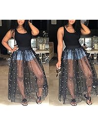 Vestidos largos sin mangas largos de HOTGIRL para mujer Vestido transparente de verano informal Club sexy Tallas grandes