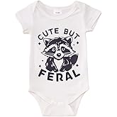 Ritatte Newborn Infant Girl Boy Onesie Cute But Feral Raccoon Bodysuit Romper Funny Unisex Baby Gift Clothes 0-18 Months