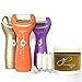 Callus Remover Pedicure Tools Kit for Feet + 2 Refill Rollers - Cordless Electronic File Healthy Sexy Smooth Foot Hand - Orange