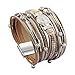 Jeilwiy Leather Wrap Bracelet Braided Cuff Bangle Tube Bracelet Charm Beads Boho Jewelry for Women, Lady, Wife, Teens Girl