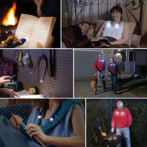 Rechargeable LED Book Light, Bendable Night Reading Light Lamp with 4 Adjustable Brightness Control, Hands Free, for Bed Reading or Read in Car - Thumbnail 6