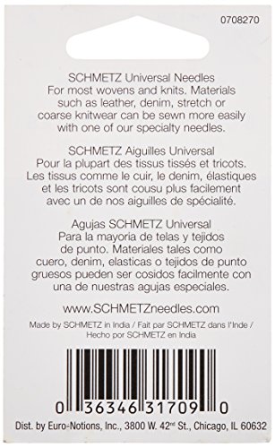 Euro-Notions Schmetz Universal Machine Needles, Size 12/80 5/Pkg