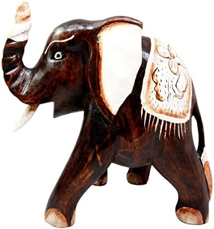 BALIKRAFT Hand Made Wood Artisans Gajah Gelar Safari Jungle Parade Elephant Desktop Figurine Set 10" H