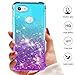 Pixel 3a Case,Google Pixel 3a Flower Case,Dzxouui TPU Protective Cover for Girls and Women Glitter Bling Sparkle Cute Phone Case for Pixel 3a(Teal/Purple)
