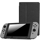 Fintie Protective Case for Nintendo Switch - Premium PU Leather Slim Fit Play Stand Cover for Nintendo Switch 2017, Black