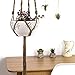 Mkono Macrame Plant Hanger Hanging Planter Basket Nylon Rope wth Beads 4 Legs 50 Inch