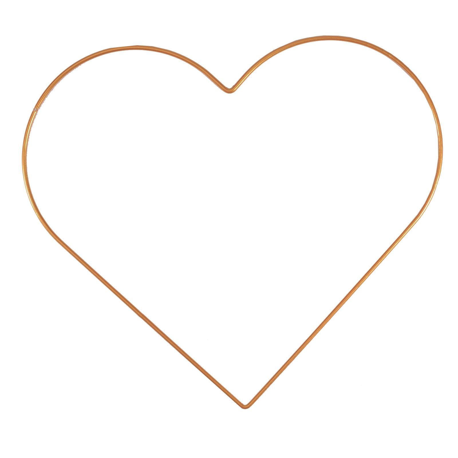 Vaessen Creative Heart-Shaped Metal Ring For Crafts, Gold, Ø 32 cm or 12.6 In Diameter, 3 mm Thick, Dream Catcher Hoop, Wreath Ring for Romantic Macrame Wall Hanging, Crochet, Boho Wedding Decorations