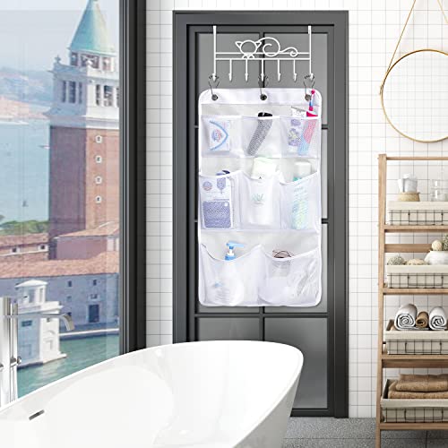 KIMBORA Mesh Shower Organizer Hanging Bathroom Caddy 8 Pockets Hang