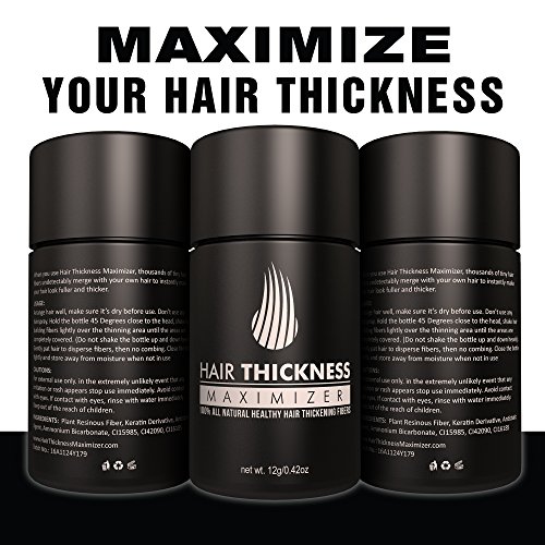 image for Hair Thickness Maximizer 2.0 - Safer Than Keratin Hair Building Fibers