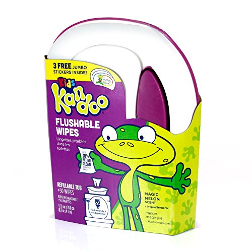 Kandoo Flushable Cleansing Wipes, Tub, Magic Melon Scent, 50 Count - Thumbnail 3