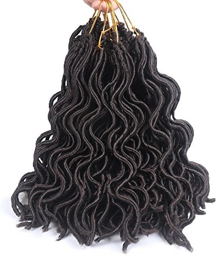 14'' 6 Packs Wavy Faux Locs Crochet Hair 2x Janet Collection Havana Mambo Faux Locs 24Roots/Pack Crochet Braids Short Faux Locs Hair Extensions (#4)