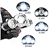 BenRan HEADLAMPS CREE 3 T6 5000 Lumen Adjustable Focus Zoom Lights Lamp,Headlight Bicycle LED Flashlight,4 Modes,USB Rechargeable Batteries,Adjustable (silvery Zoom Lights)