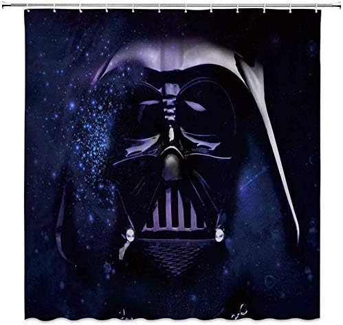 lovedomi Star Wars Shower Curtain Darth Vader Horror Cool Metal Armed Demon Dark Power Black 71x71inch Washing Waterproof Fabric Includes Twelve Plastic Hooks