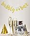 Fecedy Gold Glitter Bubbly Bar Banner and Goblet Sign For Bachelorette Engagement Wedding Party Decorations