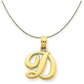 The Black Bow 14k Yellow Gold, Mimi, Sm Script Initial D Necklace