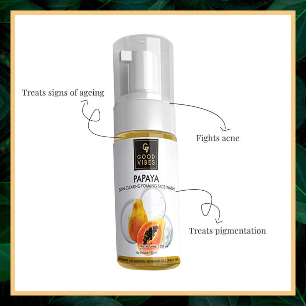 good vibes papaya foaming face wash