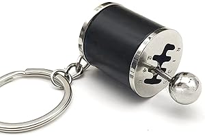 Stymart Shifter Gear Keychain - 6 Speed Gear Box Mini Car Shift Stick Knob Keyring, Key Fob Accessory (Black)