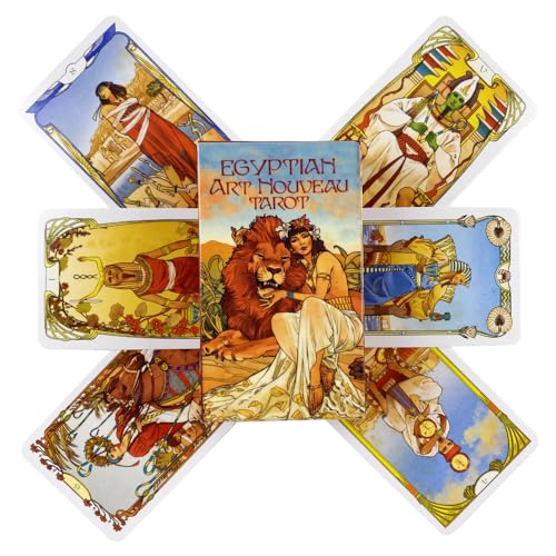 Atesswy Egyptian Art Nouveau Tarot, A Egyptian-Themed Tarot Deck: Ancient Wisdom Meets Art Nouveau Elegance, 78 Tarot Cards, Pocket Edition: 4.06