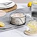 LIFVER Metal Coaster Holder,4.5 Inch Iron Drink Coaster Holder for Square or Round Coaster Sets,Hold Up to 7 Pieces Coasters,Black