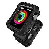 UMTELE Compatible with Apple Watch Case 42mm, UMTELE Shock Proof Bumper Cover Scratch Resistant Protective Rugged Case Replacement for Apple Series 3/2/1 42mm, Nike+, Black