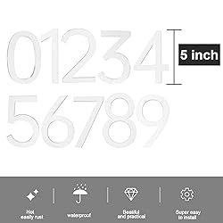 5 Inch Adhesive Numbers, White house Numbers for