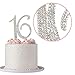 16 Cake Topper - Premium Silver Metal - Sweet 16 Birthday Party Sparkly Rhinestone Decoration Makes a Great Centerpiece - Now Protected in a Box