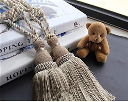 TANGOGO 2Pcs Curtain Tiebacks Tassel Curtain Buckles Curtain Holdback Rope for Living Room Window Accessories