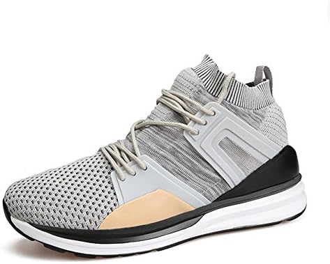 1994Fashion Men’s Breathable Athletic Sneakers Low Top Running Shoes Casual Lightweight Gym Workout Walking Shoes Gray-39