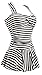 MiYang Women's One Piece Striped Slim Swim Dress Bathing Swimwear Size tag XL/US size M