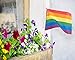 12 Pack Mini Rainbow Flags for LGBTQ Gay Pride Parade, Small Handheld Flag on Stick for Mardi Gras, 11.7 in