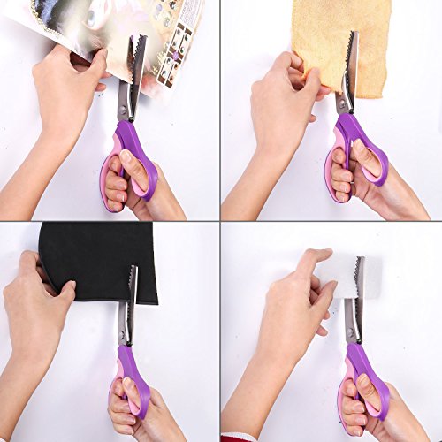 Hui Tong fabric pinking shears, sewing scissors ,Pinking Shears, pinking scissors,(5mm serrated, purple)