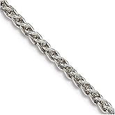 JewelryWeb 925 Sterling Silver Round Spiga Chain Necklace Chain-Necklace for Women and Men in Choice of Lengths