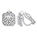 Yoursfs Clear CZ Clip on Earrings for Women Halo Princess Cut Solitaire Square Clip-on