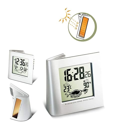 Alarm Clock Wecker Kreativ Umweltschutz Sonnenenergie Wettervorhersage Elektronische Uhr Wecker Ewiger Kalender