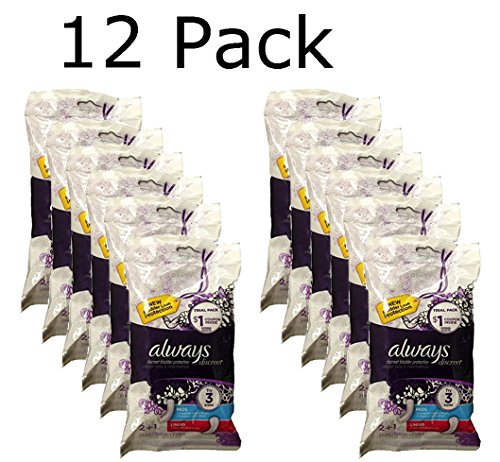 Always Discreet Incontinence Pad and Liner combo pack. 12 packs ( 36 ct pad/liner total )