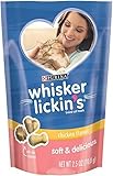 Purina Whisker Lickin's Cat Treats, Chicken Flavor, Soft and Delicious, 2.5 Oz (Pack of 4)