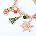 ELEARD Xmas Bracelet Snowflake Pedants Beads Charms Adjustable Bangle Bracelet Gold