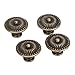 OULII 4pcs Vintage Kitchen Cabinet Pulls Drawer Dresser Knobs Handles, Bronze