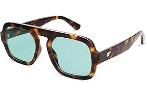 VANLINKER Oversized Retro Square Aviator Sunglasses for Women Men 70s Vintage Style Trendy Big Flat Top Sun Glasses VL9826