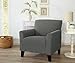 Home Fashion Designs Solid Twill Arm Chair Slipcover. One Piece Stretch Chair Cover. Strapless Arm Chair Cover for Living Room. Brenna Collection Slipcover. (Chair, Charcoal - Solid)